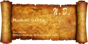Nyakas Ditta névjegykártya